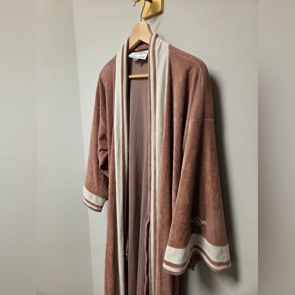Christian Dior, vintage Mauve Brown and Cream Robe - Picture 5 of 12
